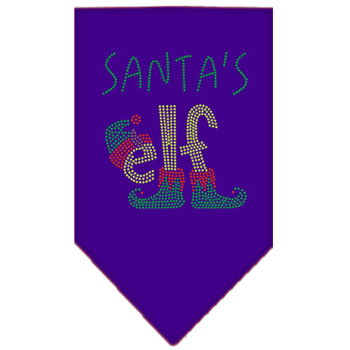Santa's Elf Rhinestone Bandana Purple Small